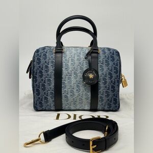 Dior Denim Groove 25 Top Handles Bag